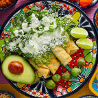 Fresh tostada salad plate at QuickBite